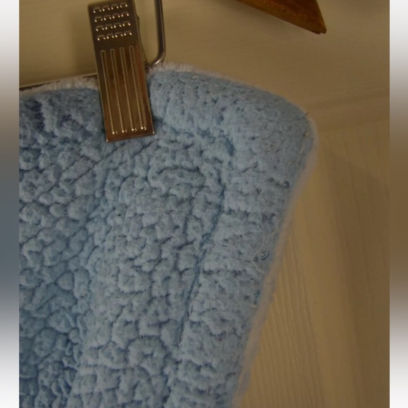 Idea Nuova Solid Light Blue Baby Blanket Plush Sherpa Security Lovey Thick - Picture 7 of 9